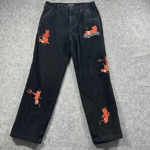RipnDip‎ Pants 28x26 Devil Baby Embroidered Logo Corduroy Black